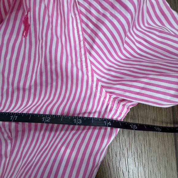 Polo Ralph Lauren Girls Striped Button Front Shirt Dress with Belt, Size 12 - Picture 5 of 7